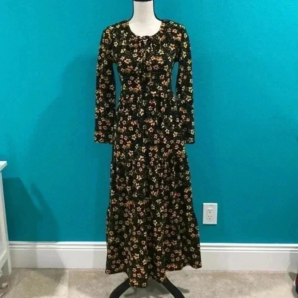 Free People Tiers Of Joy Floral Midi Dress In Size Xs
